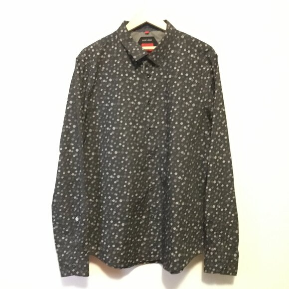 Point Zero Luxury Easy Iron Pixel Dot Semi Fit Button Down Dress Shirt - Picture 4 of 14